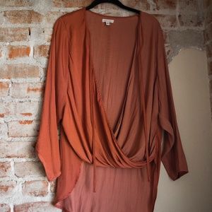 Silence & Noise Coral Flowy Blouse